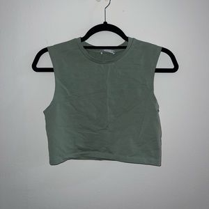 Green Zara crop tank